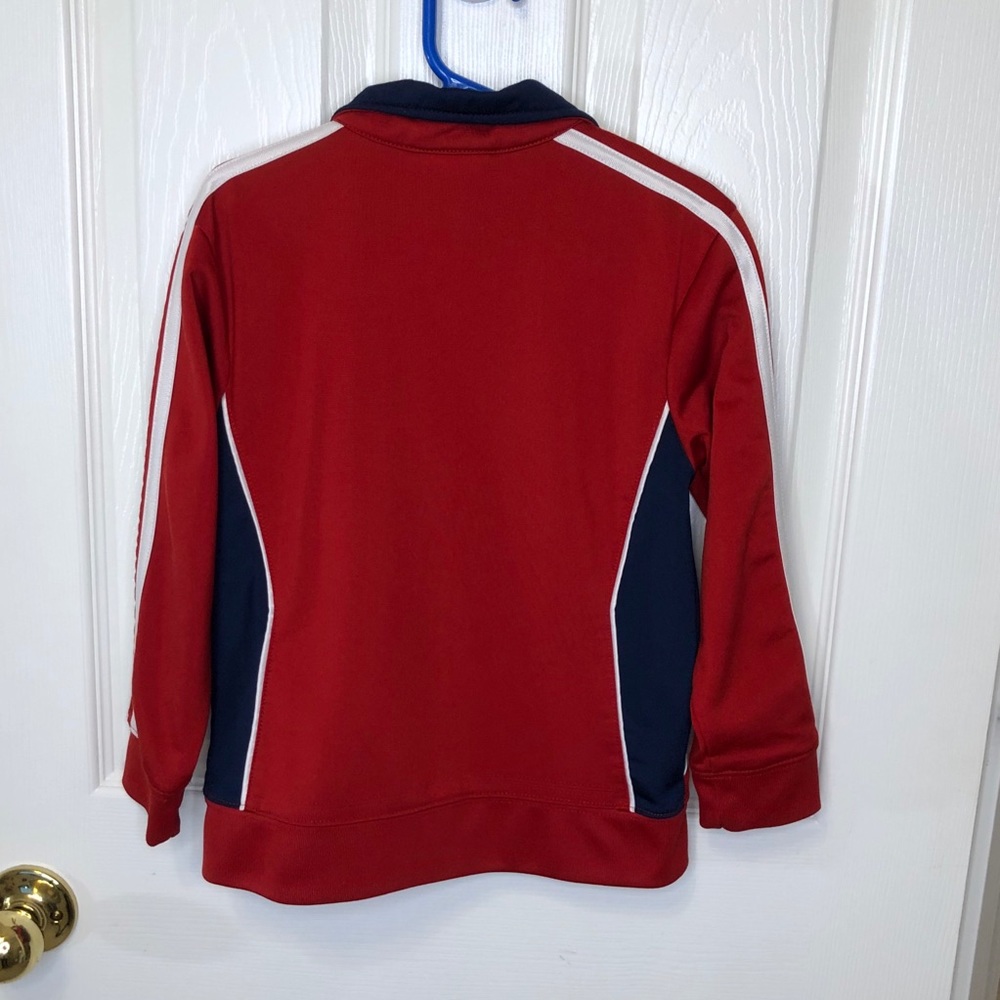 Boys size 6 Adidas Indicator Full Zip Red School Jacket Coat - Picture 4 of 6